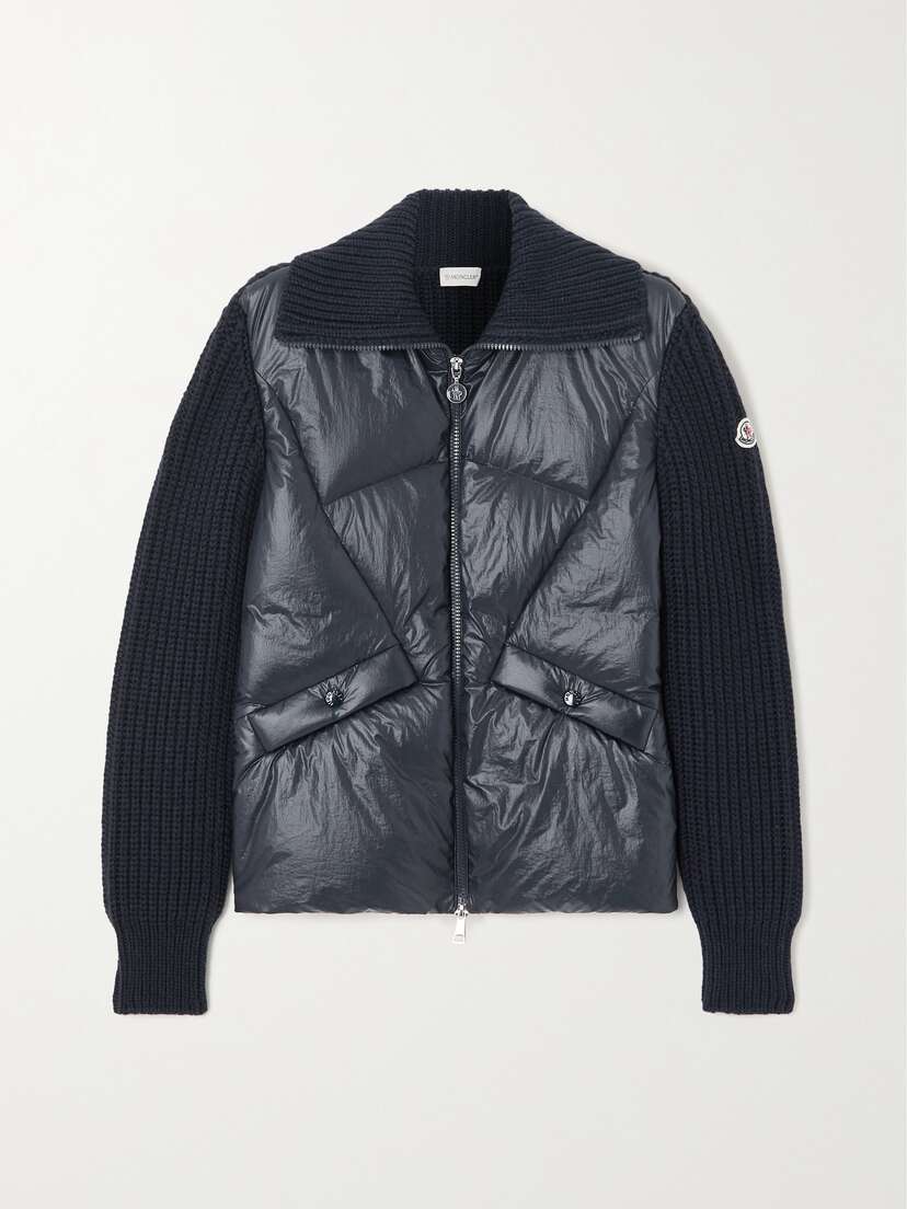 Moncler Ribbed Wool-blend And Quilted Shell Down Jacket