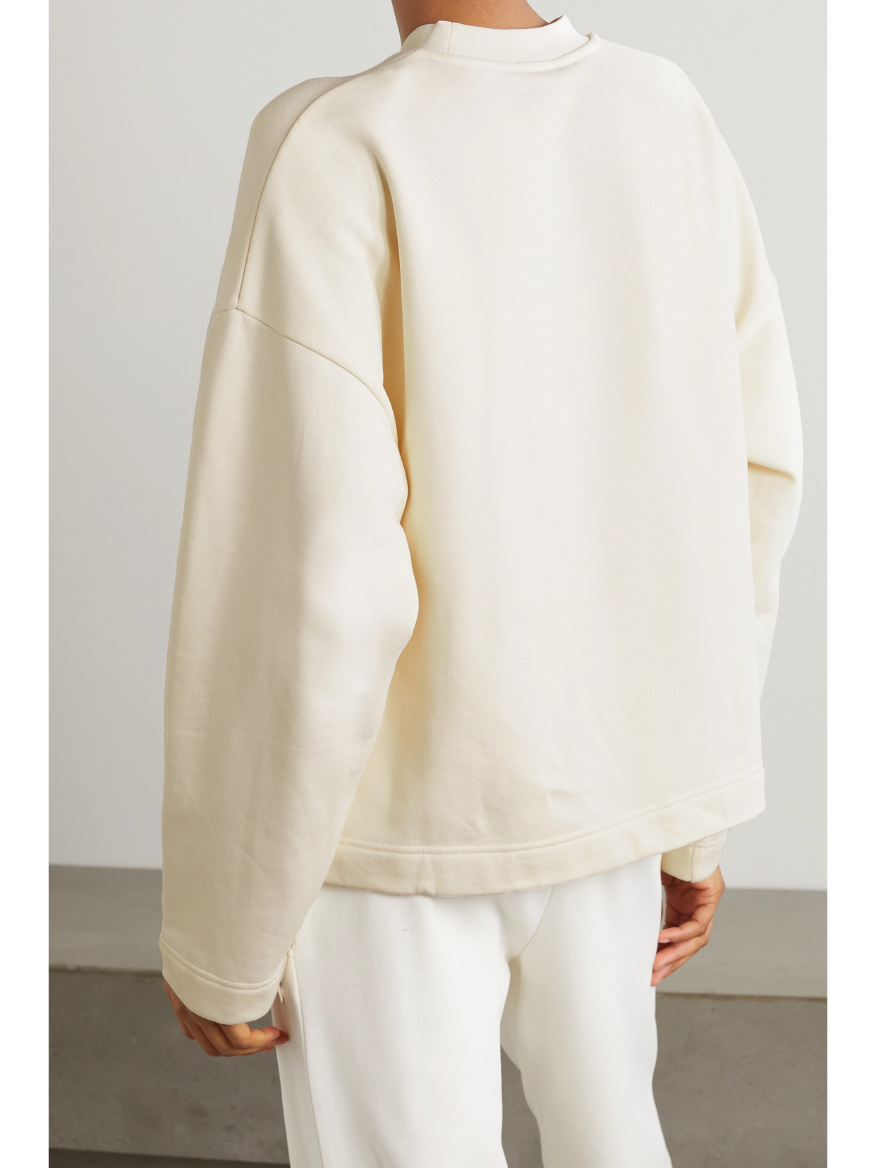 Flocked Cotton-Blend Jersey Sweatshirt