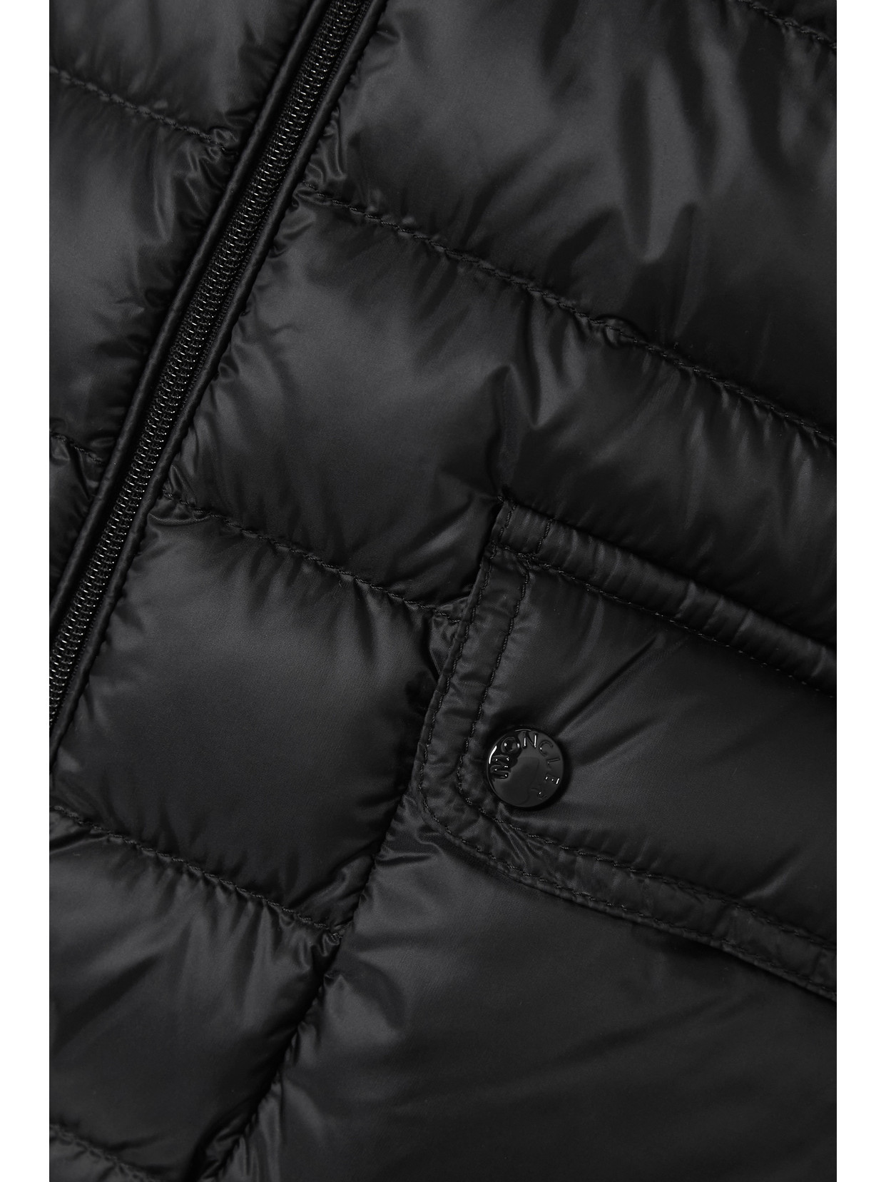 Moncler Lans Down Jacket With Pockets On The Front In Black