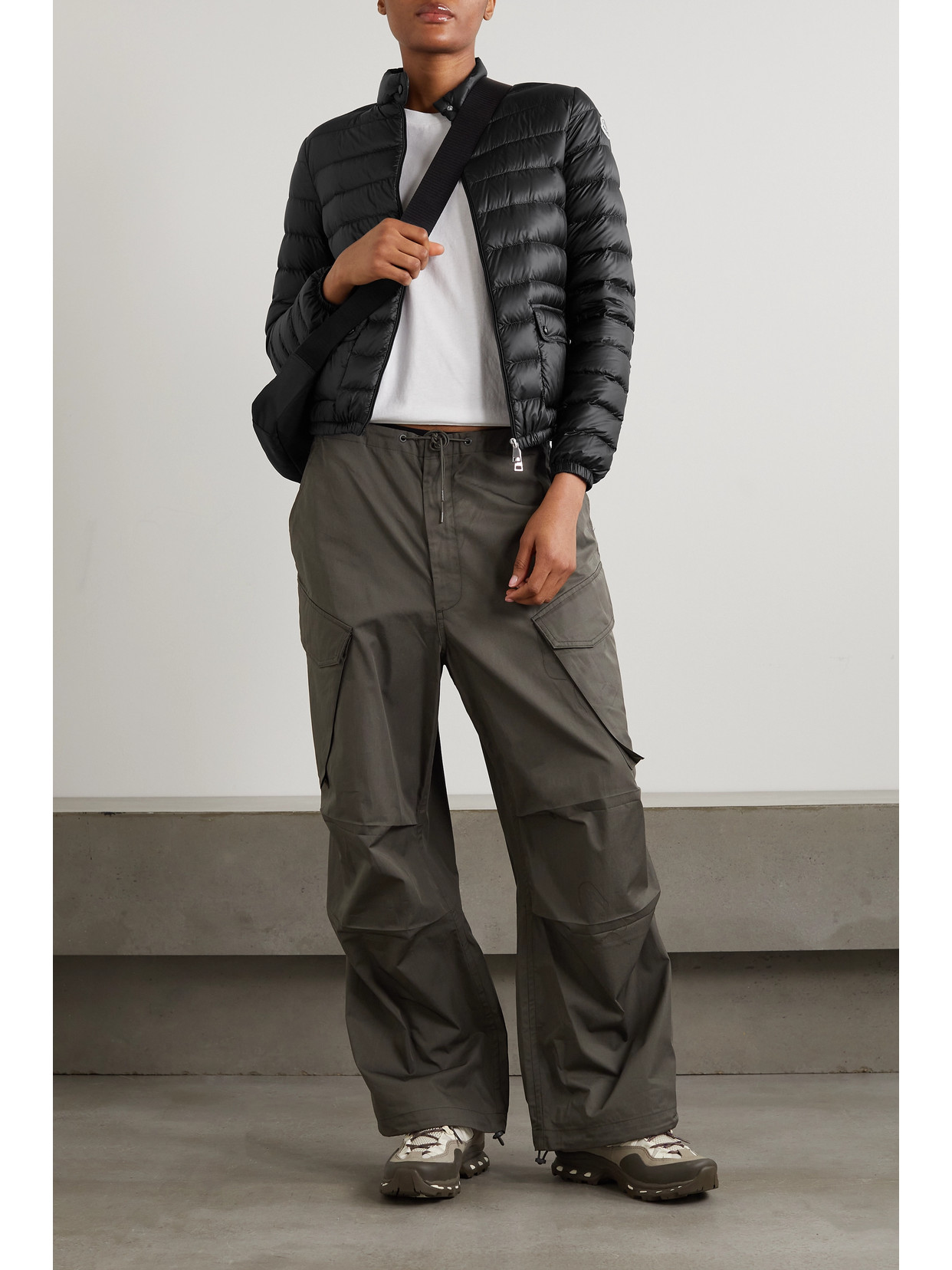 Moncler Lans Down Jacket With Pockets On The Front In Black
