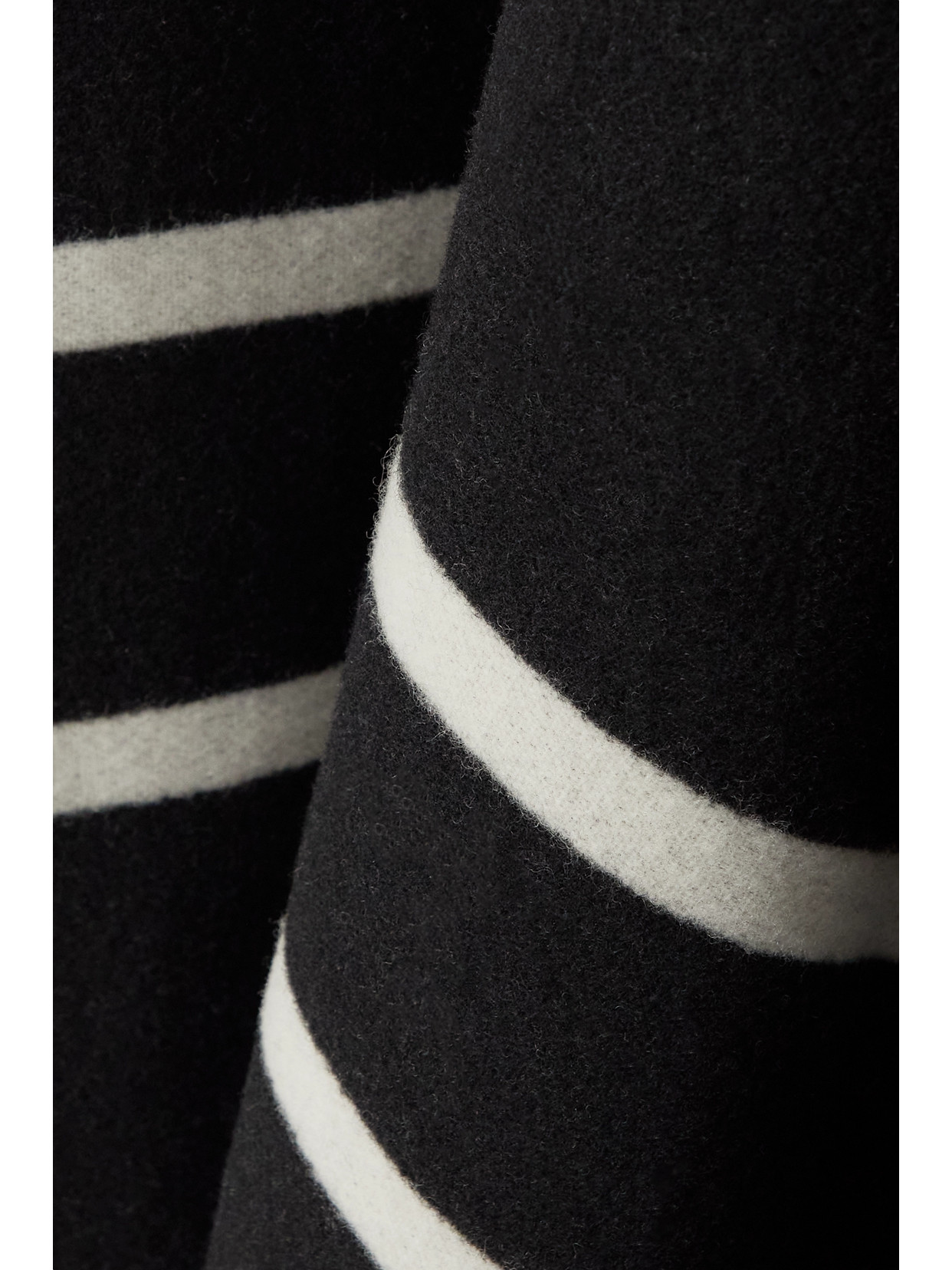 Moncler Fringed Striped Wool-blend Jacquard Poncho In Black