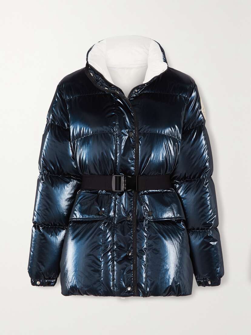 Moncler Herault Hooded Quilted Padded Glossed-shell Down Coat