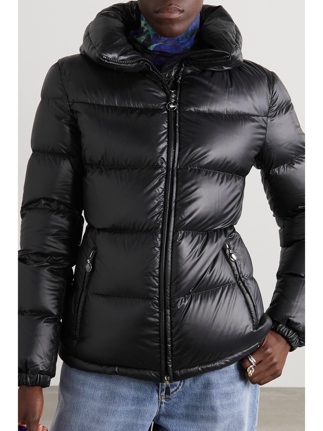 Douro Hooded Appliquéd Quilted Shell Down Jacket
