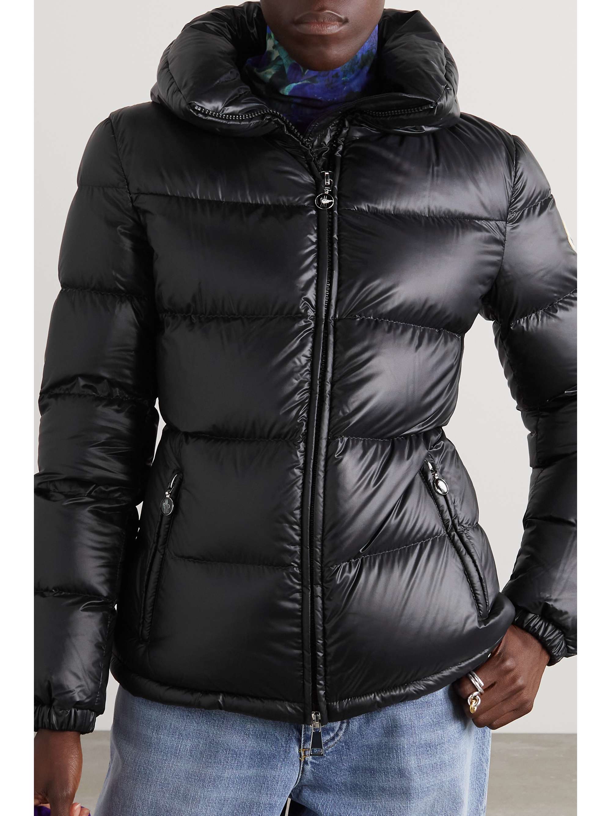 MONCLER Douro hooded appliquéd quilted shell down jacket | NET-A-PORTER