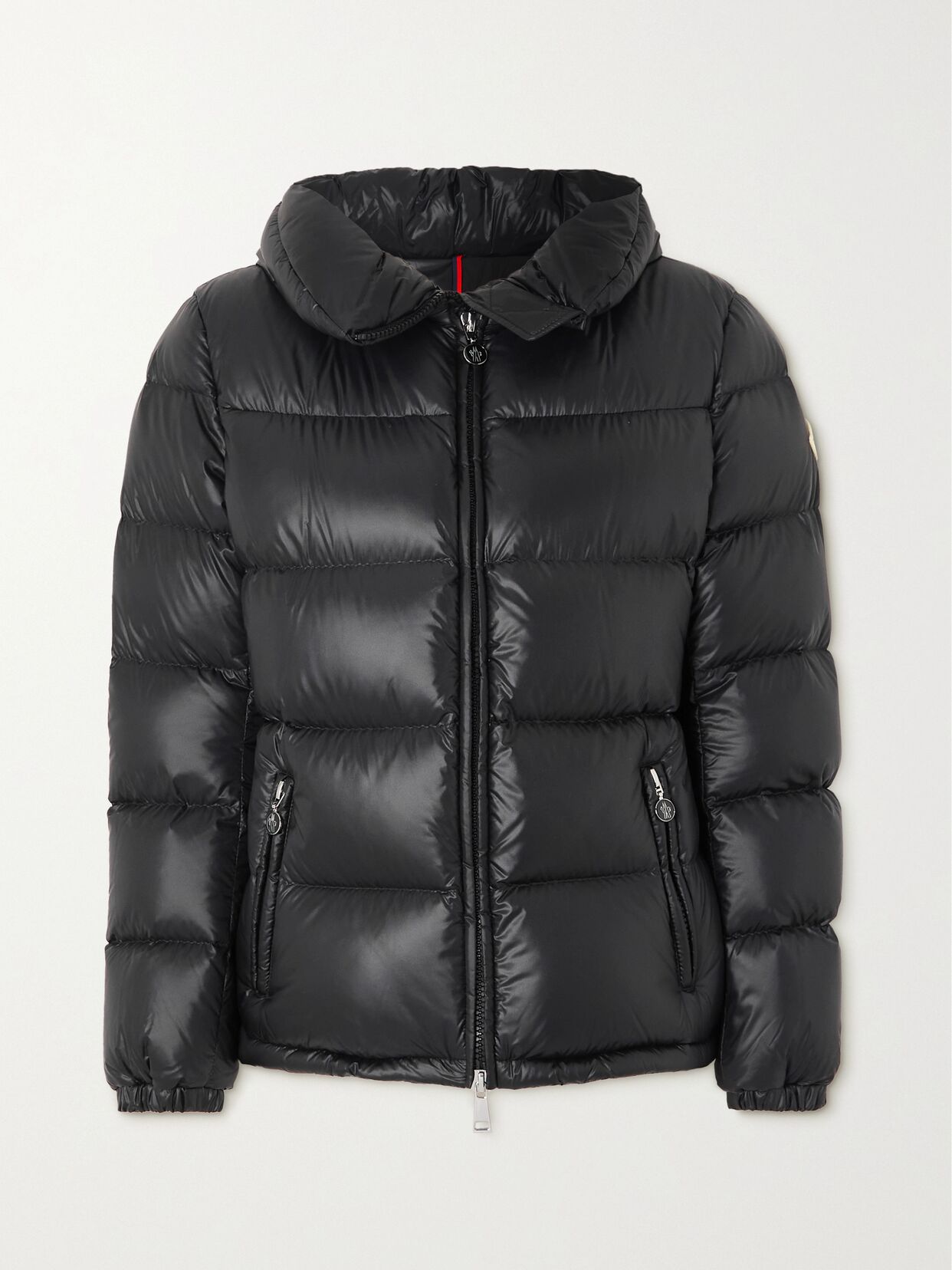 Douro hooded appliquéd quilted shell down jacket