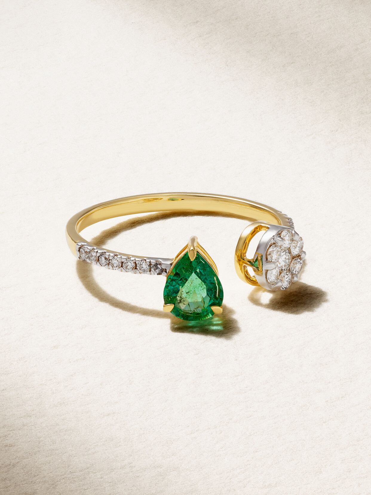 House Of Meraki Nyra Toi Et Moi 18-karat Gold, Emerald And Diamond Ring