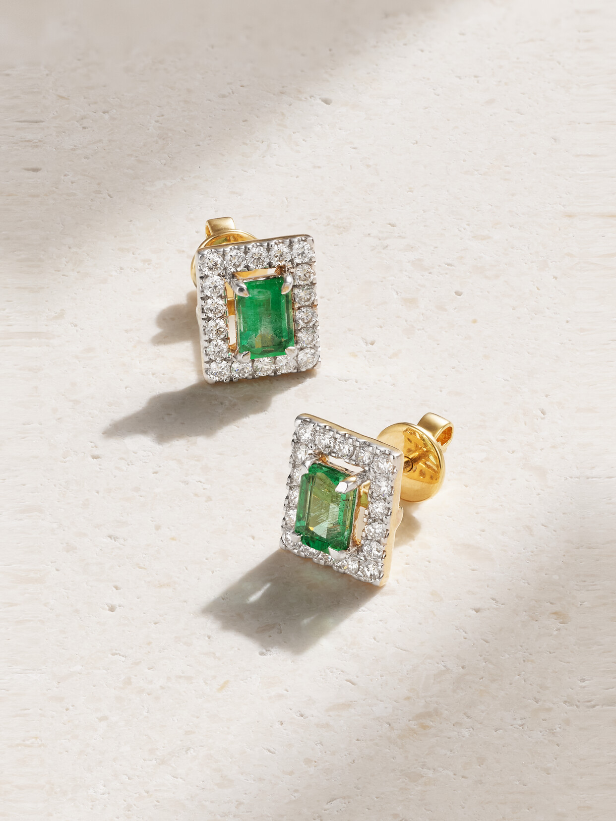 House Of Meraki J'aime 18-karat Gold, Emerald And Diamond Earrings