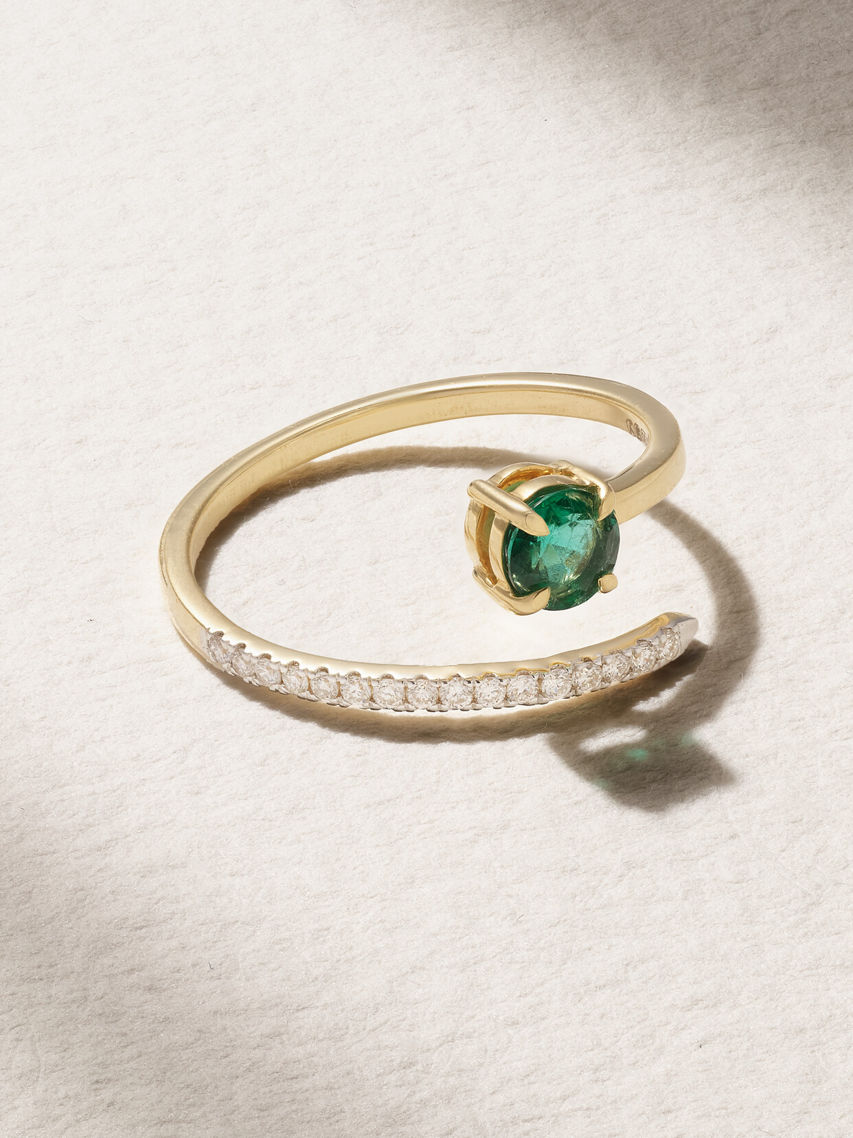 House Of Meraki Reya 18-karat Gold, Emerald And Diamond Ring