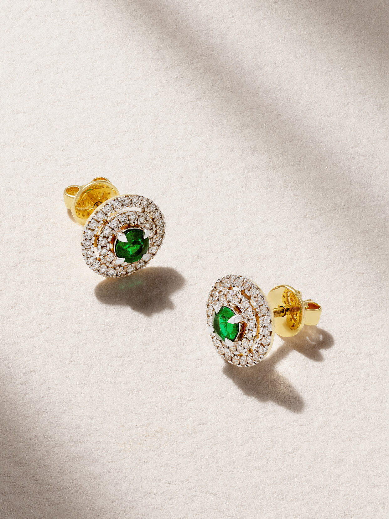 House Of Meraki - 18-karat Gold, Diamond And Emerald Earrings - One size