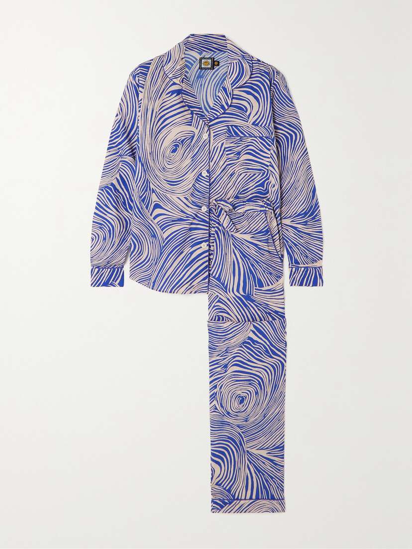 Desmond & Dempsey + Net Sustain Tellus Printed Organic Cotton Pajama Set