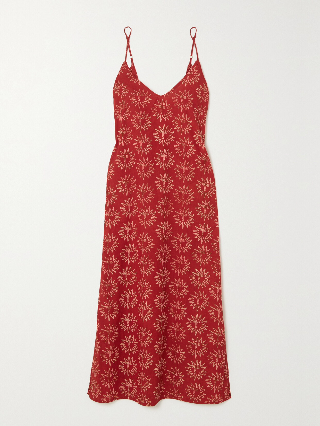 Desmond & Dempsey + Net Sustain + Ōshadi Helios Printed Cotton-voile Nightdress - Red