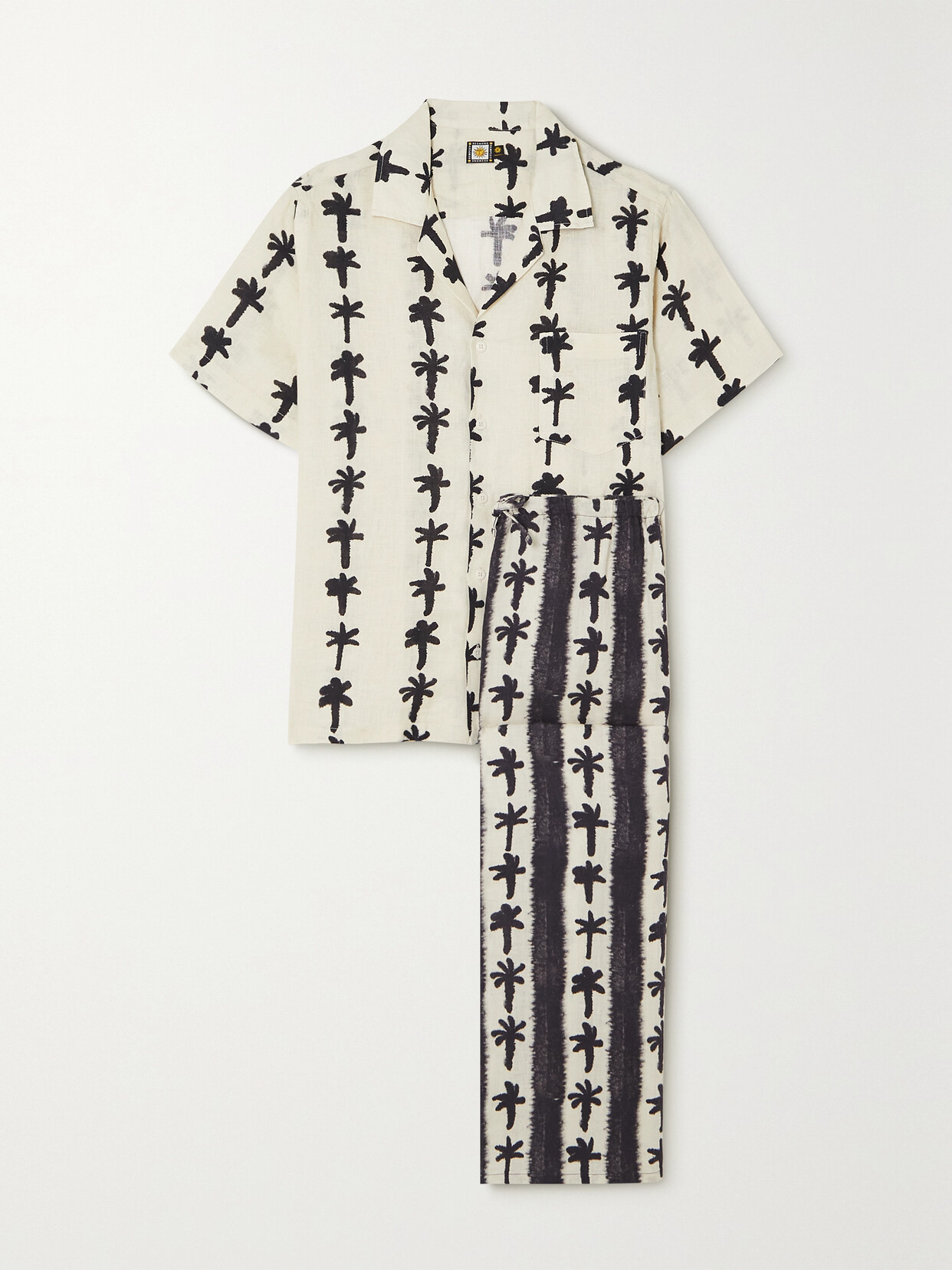 Desmond & Dempsey - + Net Sustain Printed Linen-voile Pajama Set - Cream