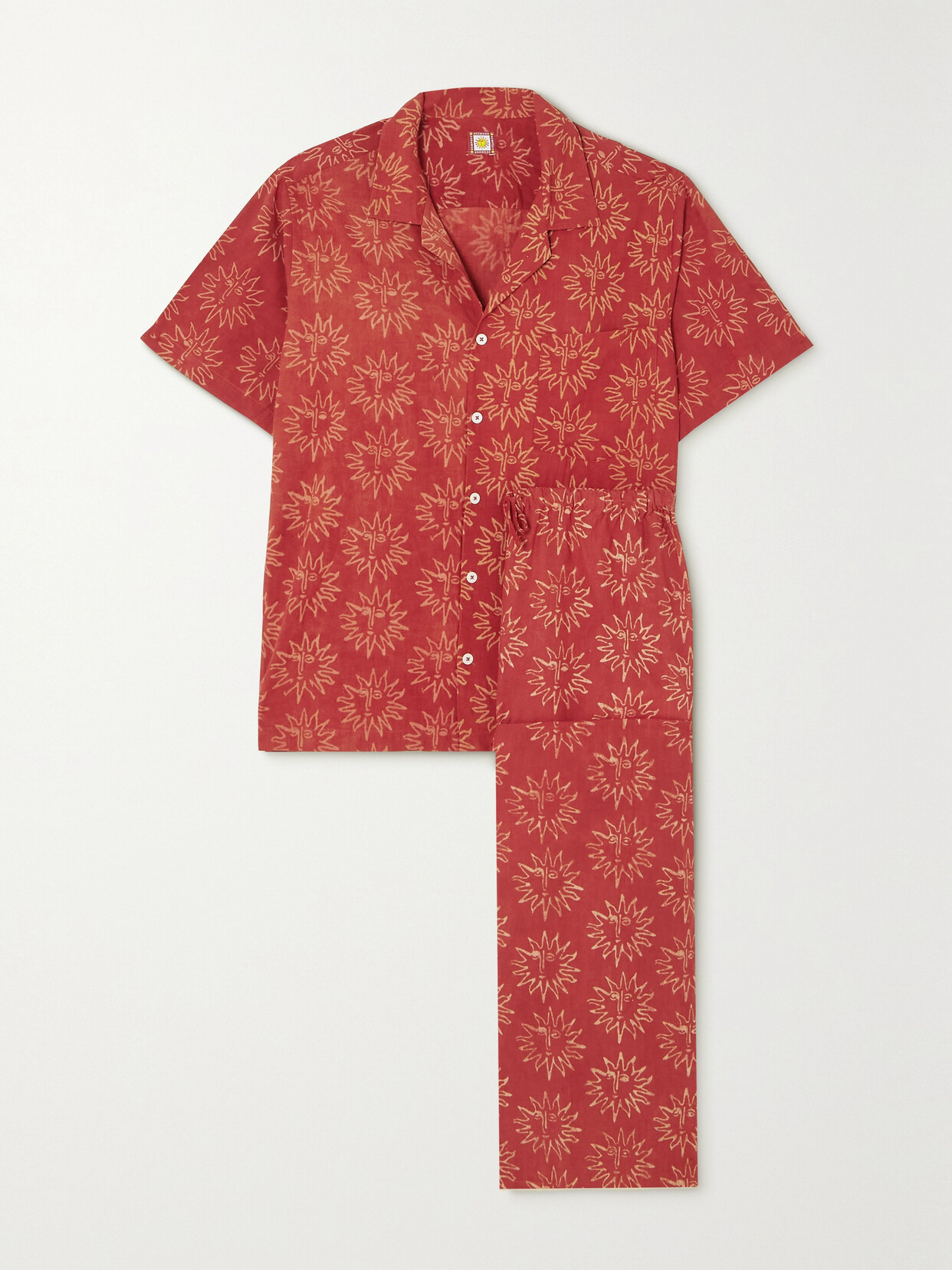 Desmond & Dempsey - + Net Sustain + Ōshadi Helios Printed Organic Cotton-voile Pajama Set - Red