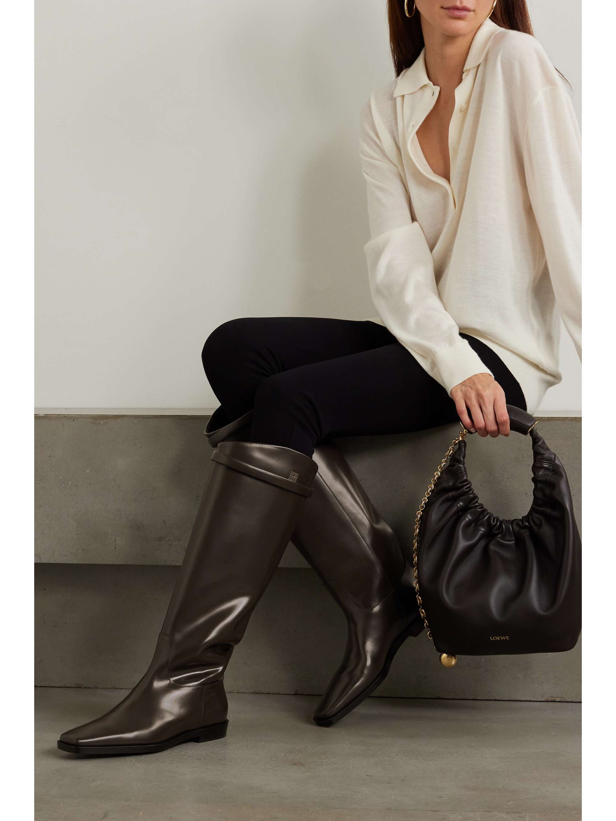 TOTEME + NET SUSTAIN The Riding leather knee boots | NET-A-PORTER