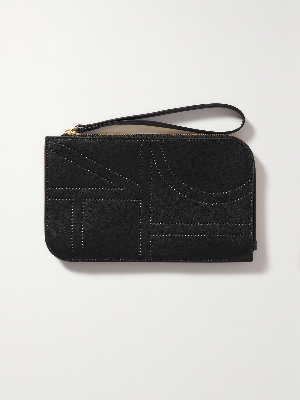 Totême Perforated Leather Pouch In Black