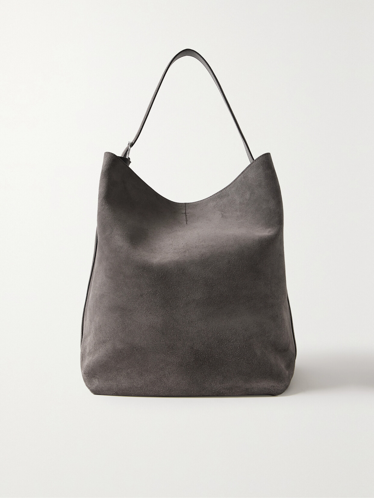 Totême Large Belted Suede Tote Bag In Granite | ModeSens