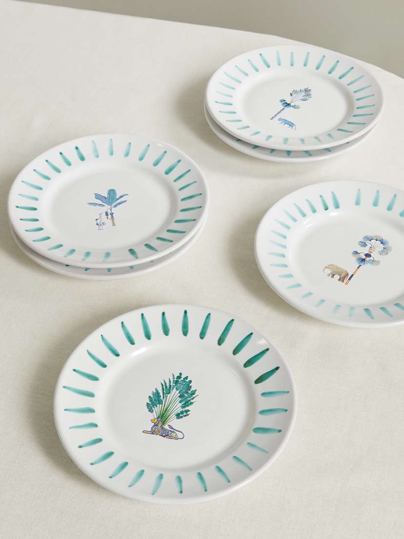 Emporio Sirenuse Set Of Six Ceramic Dessert Plates