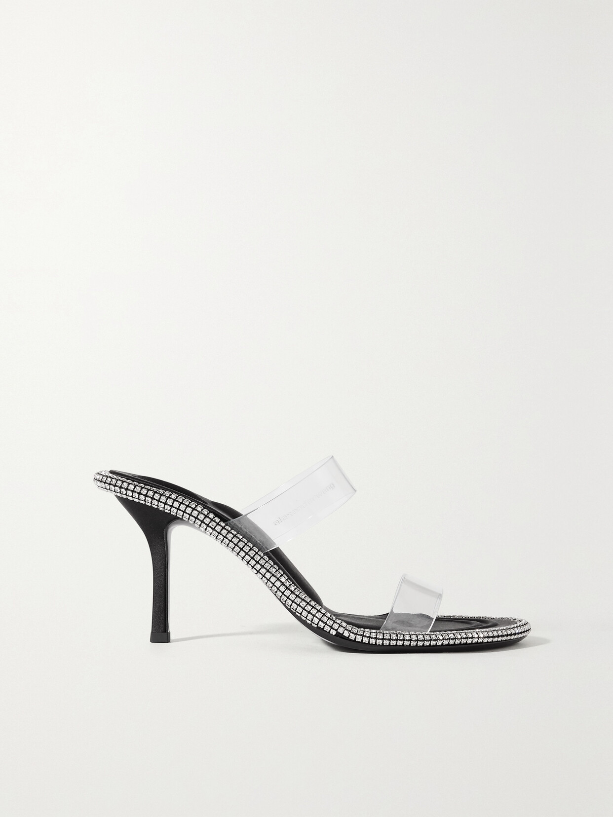 Alexander Wang Kira Logo-detailed Crystal-embellished Pvc Mules In Black