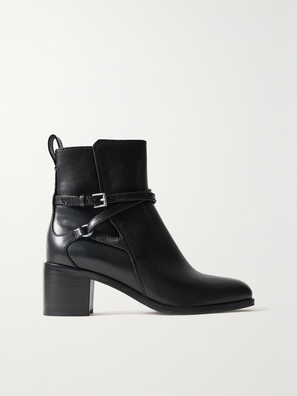 RAG & BONE HAZEL BUCKLED LEATHER ANKLE BOOTS