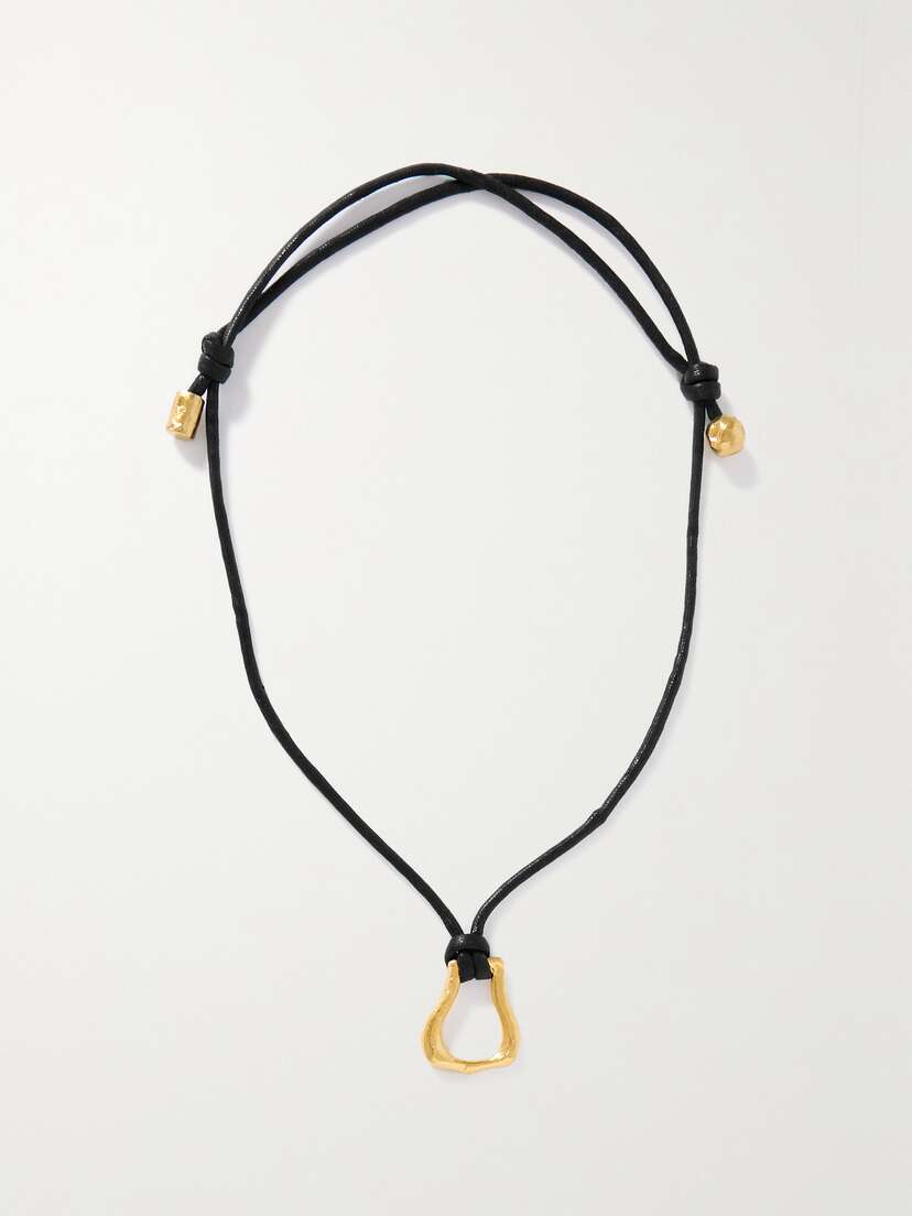 Alighieri + Net Sustain The Mini Link Of Wanderlust Gold-plated Cord Necklace