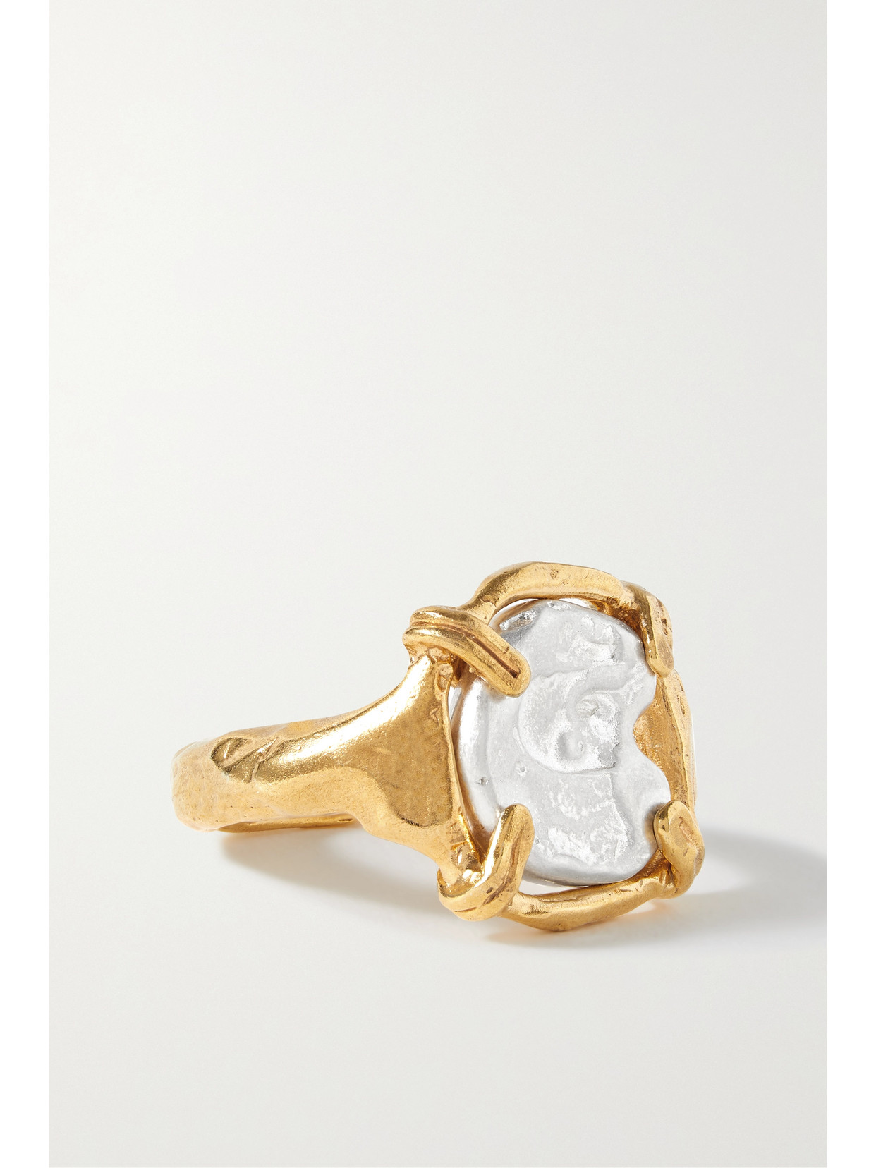 Alighieri - + Net Sustain The Gilded Frame Recycled Silver And Gold-plated Ring - S