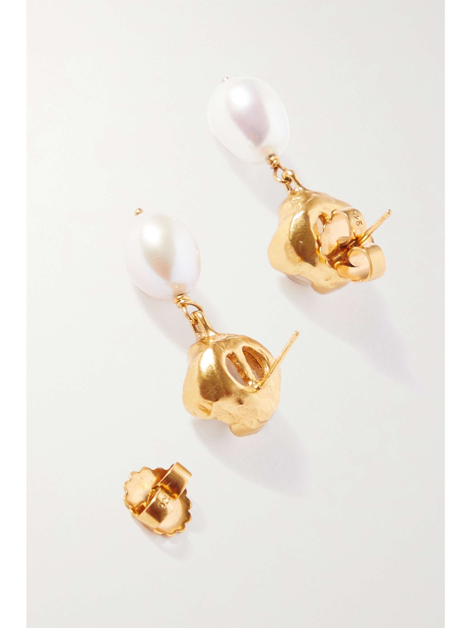 ALIGHIERI The Moonlight Capture gold-plated, pearl and moonstone earrings