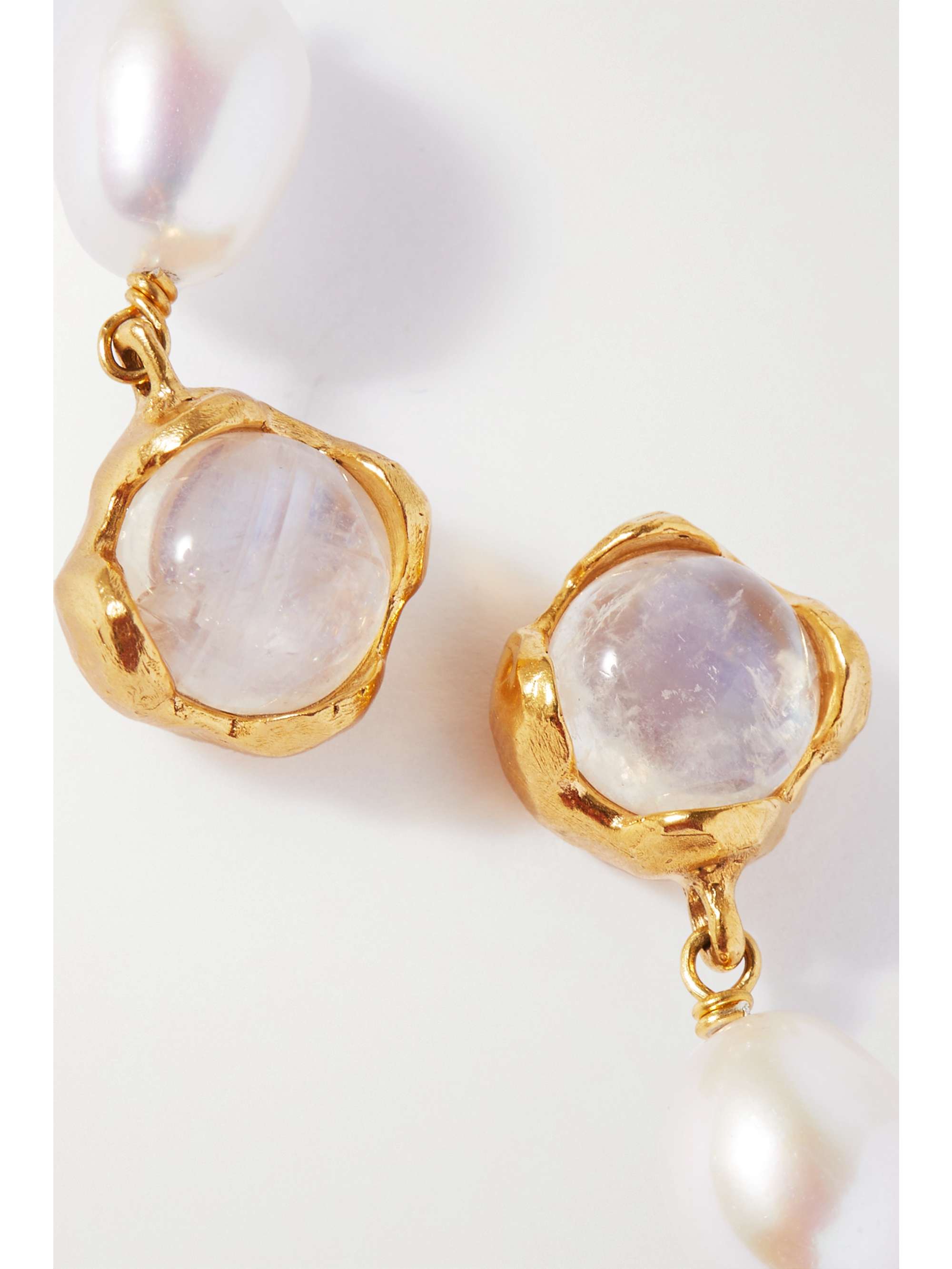 ALIGHIERI The Moonlight Capture gold-plated, pearl and moonstone earrings