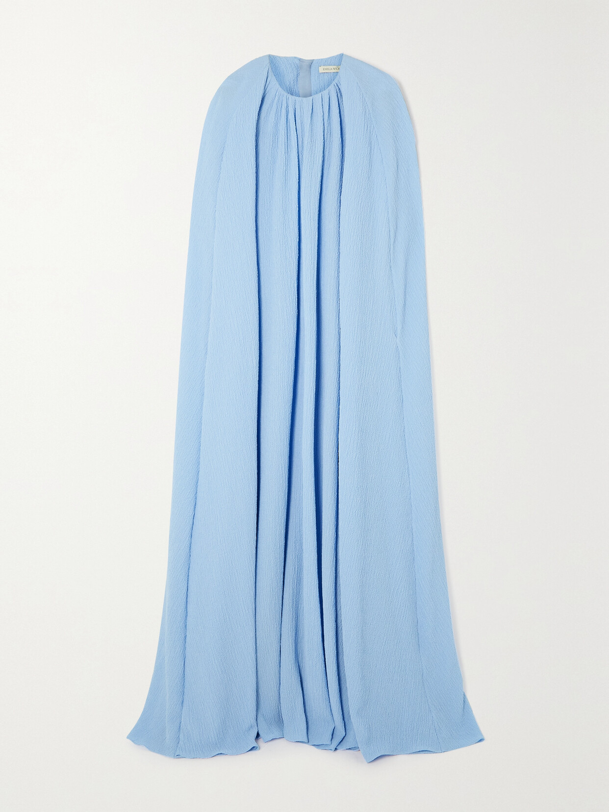 Emilia Wickstead - Liv Cape-effect Seersucker Gown - Blue