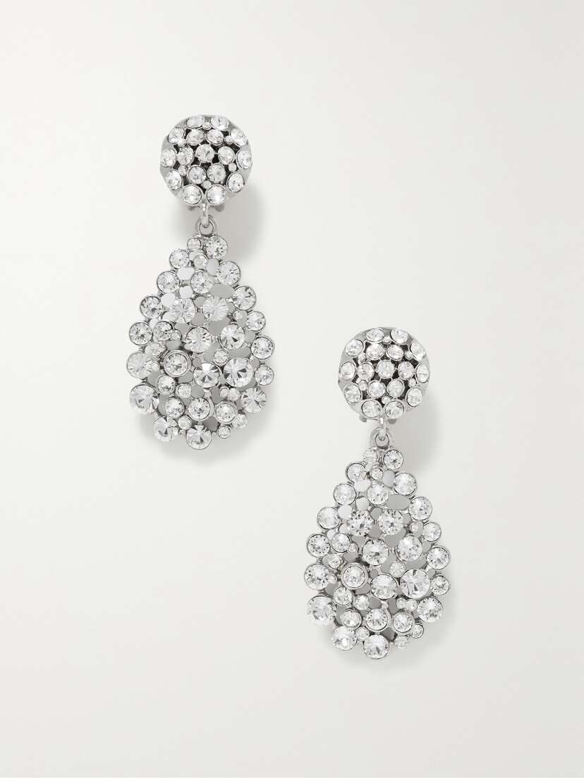 Oscar de la Renta tone Crystal Clip Earrings