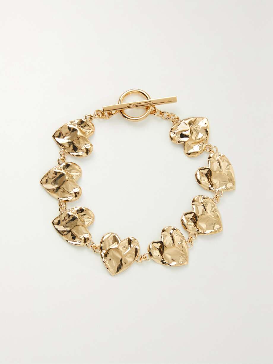 net-a-porter.com | Crushed Heart gold-tone bracelet