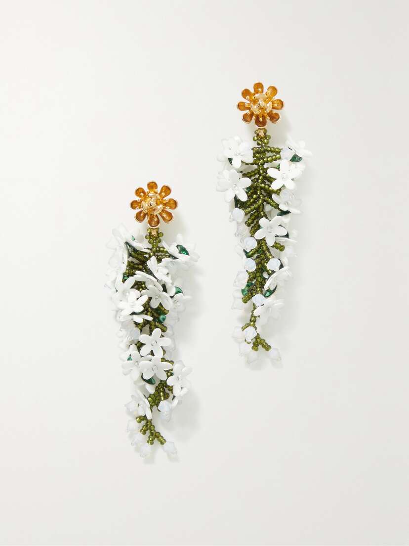 Oscar de la Renta Gold-tone Bead Earrings - - One size