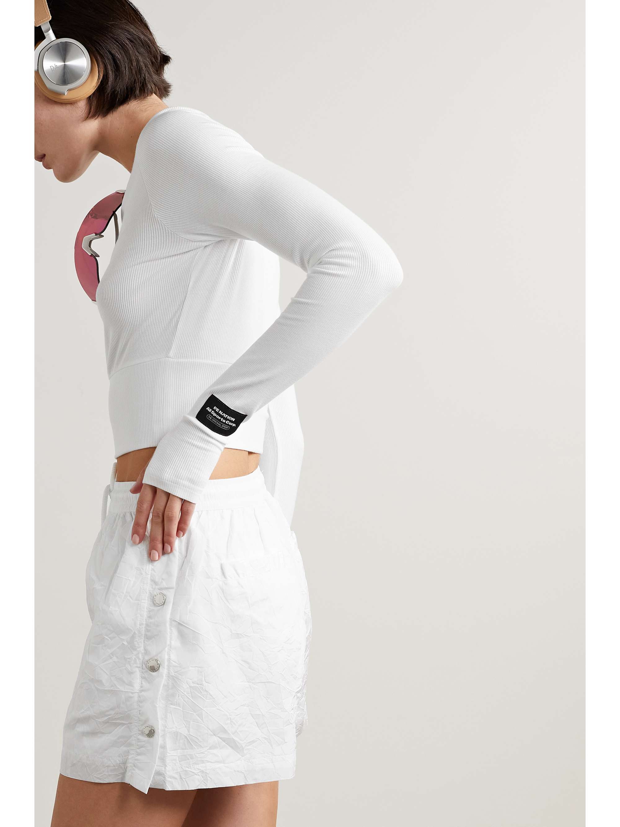 P.E NATION Frontier ribbed stretch-jersey top