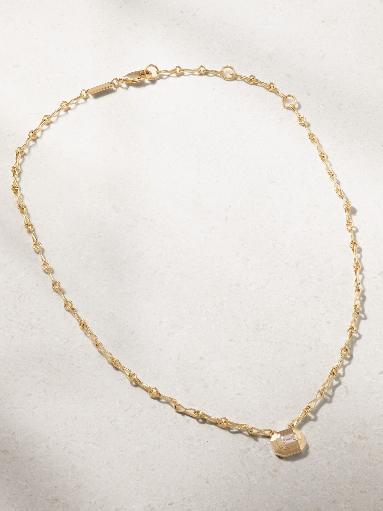 Azlee Staircase 18-karat Gold Diamond Necklace