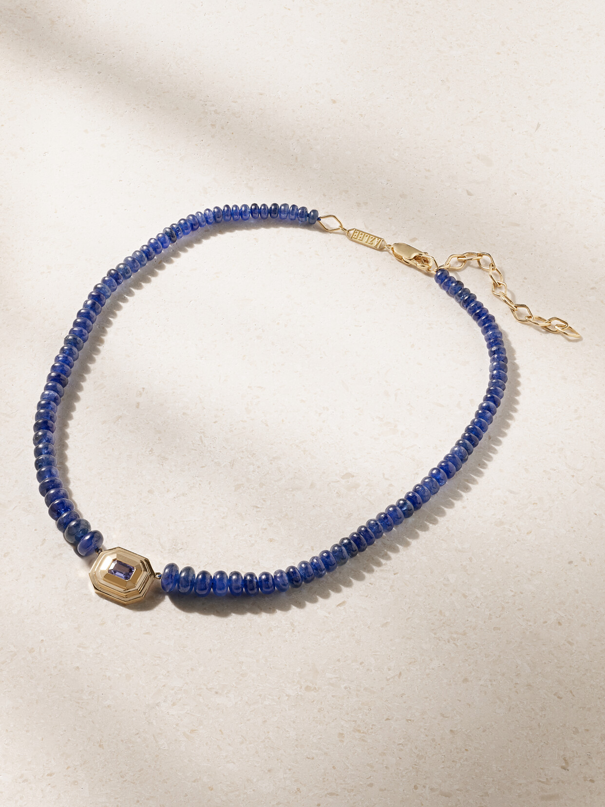 Azlee Staircase 18-karat Gold Sapphire Necklace In Blue