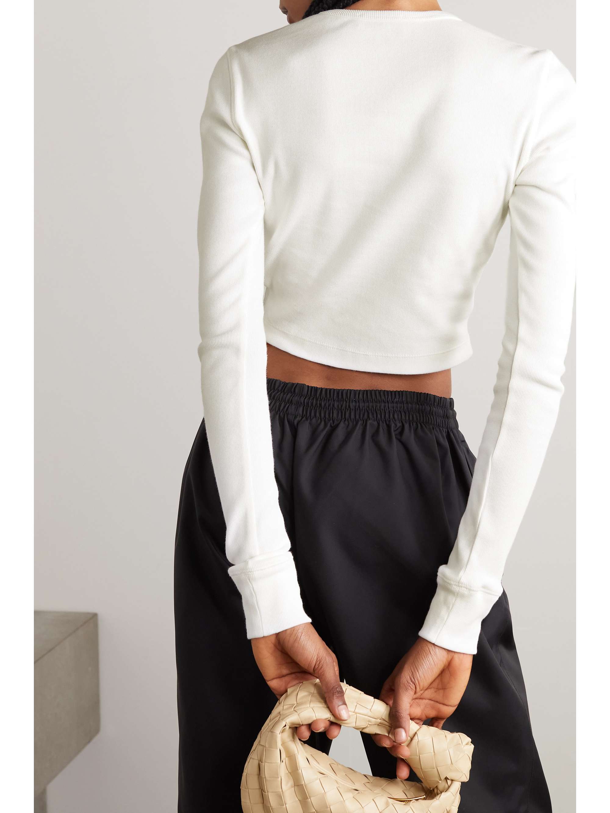 WARDROBE.NYC + Hailey Bieber cropped cotton-blend top