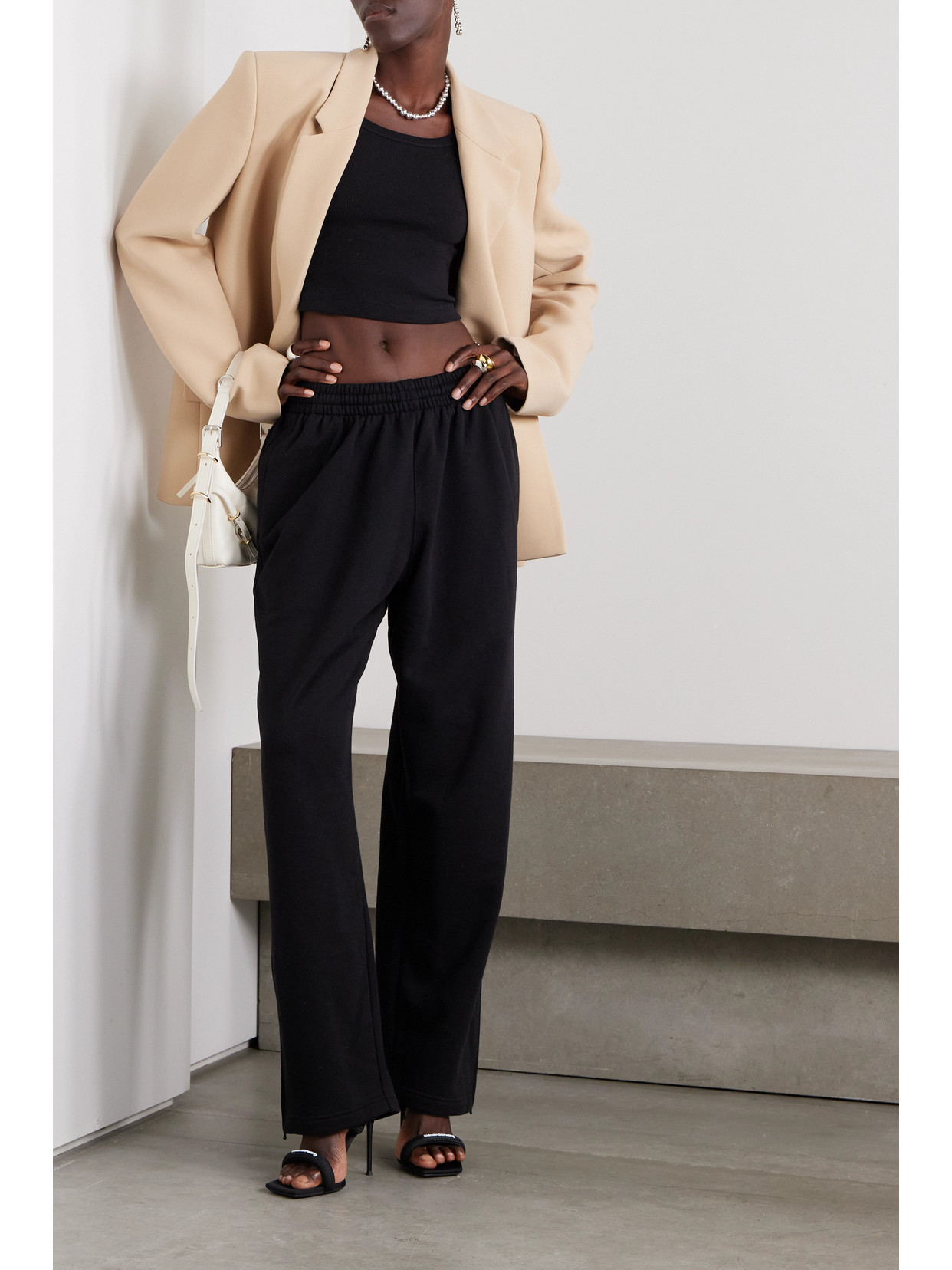 Wardrobe.nyc Ribbed Straight-leg Trousers In Black