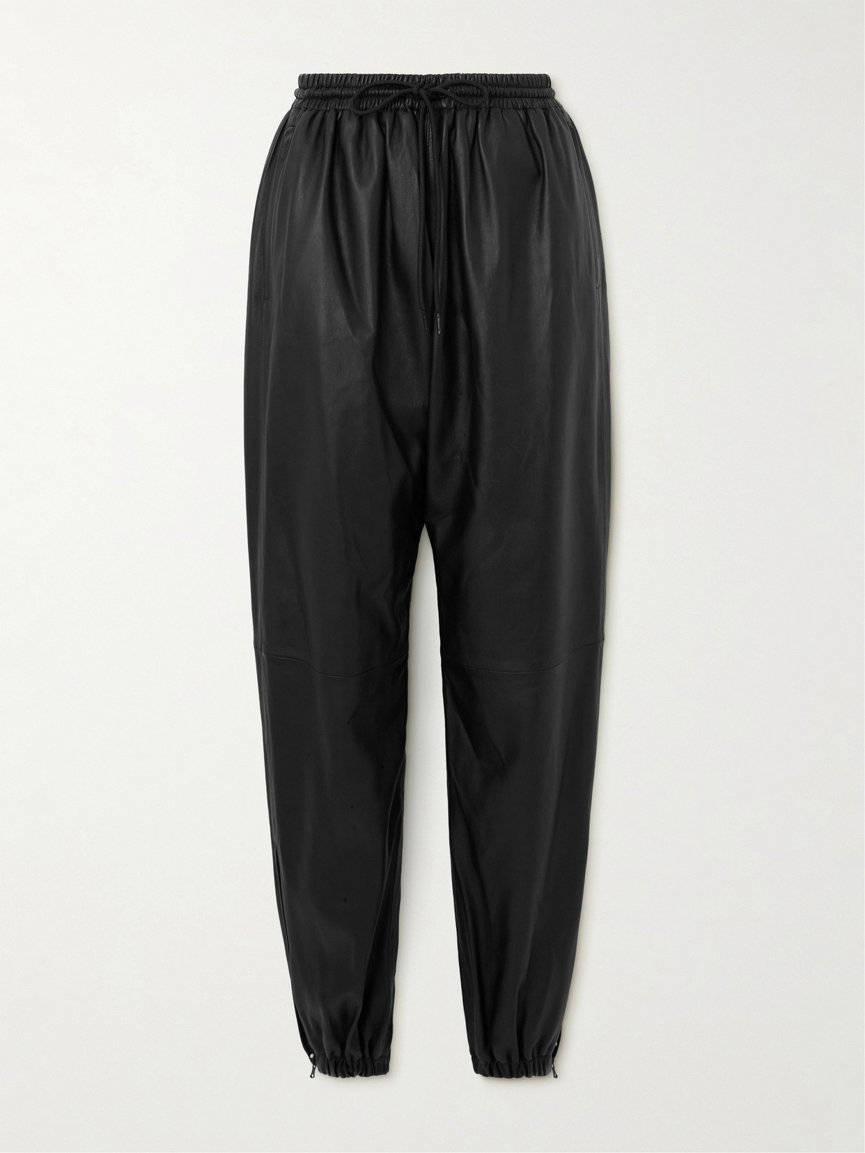 Wardrobe.nyc Leather Tapered Trousers In Black