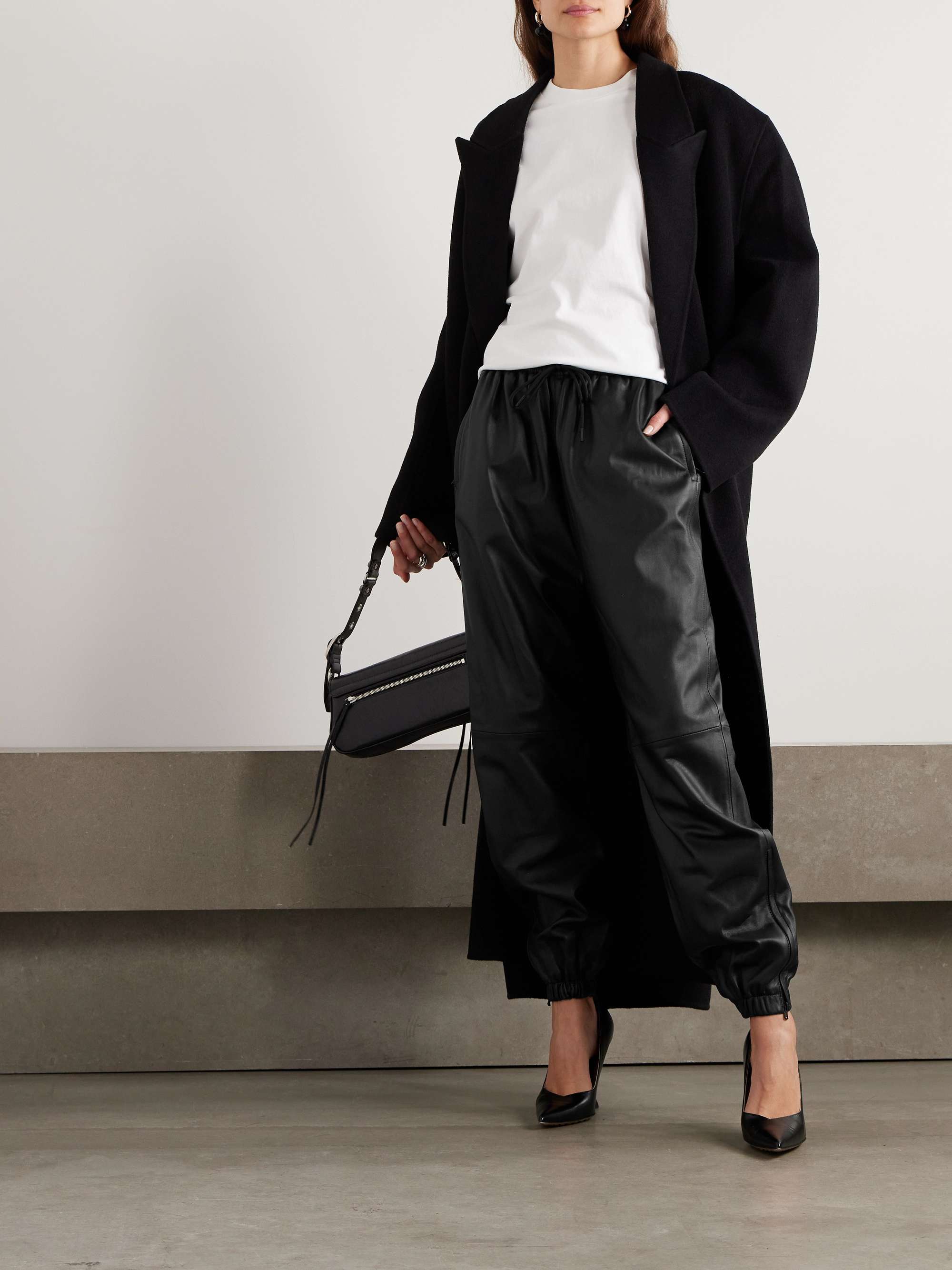 WARDROBE.NYC Leather tapered pants NETAPORTER