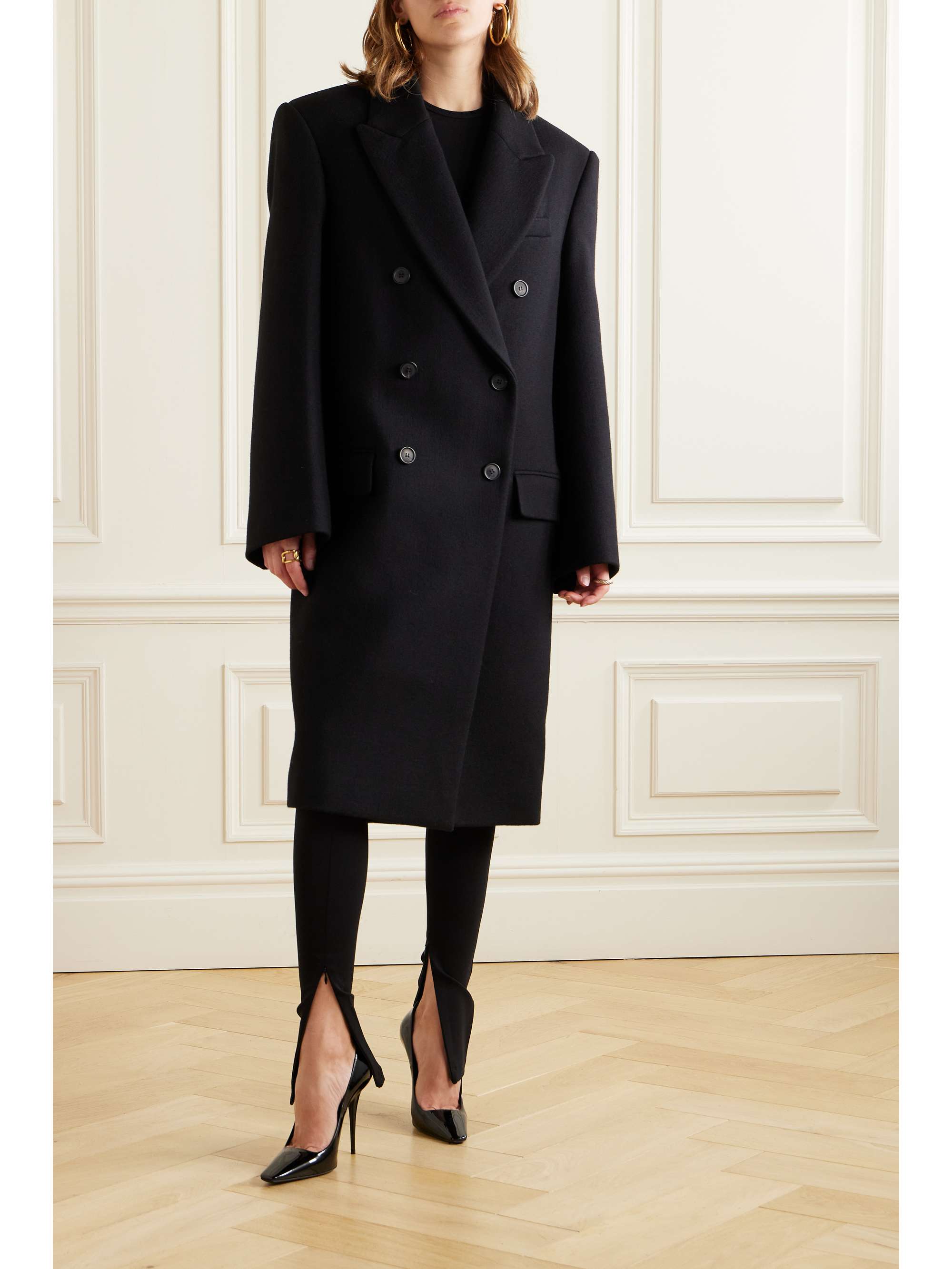 WARDROBE.NYC + Hailey Bieber doublebreasted wool coat NETAPORTER