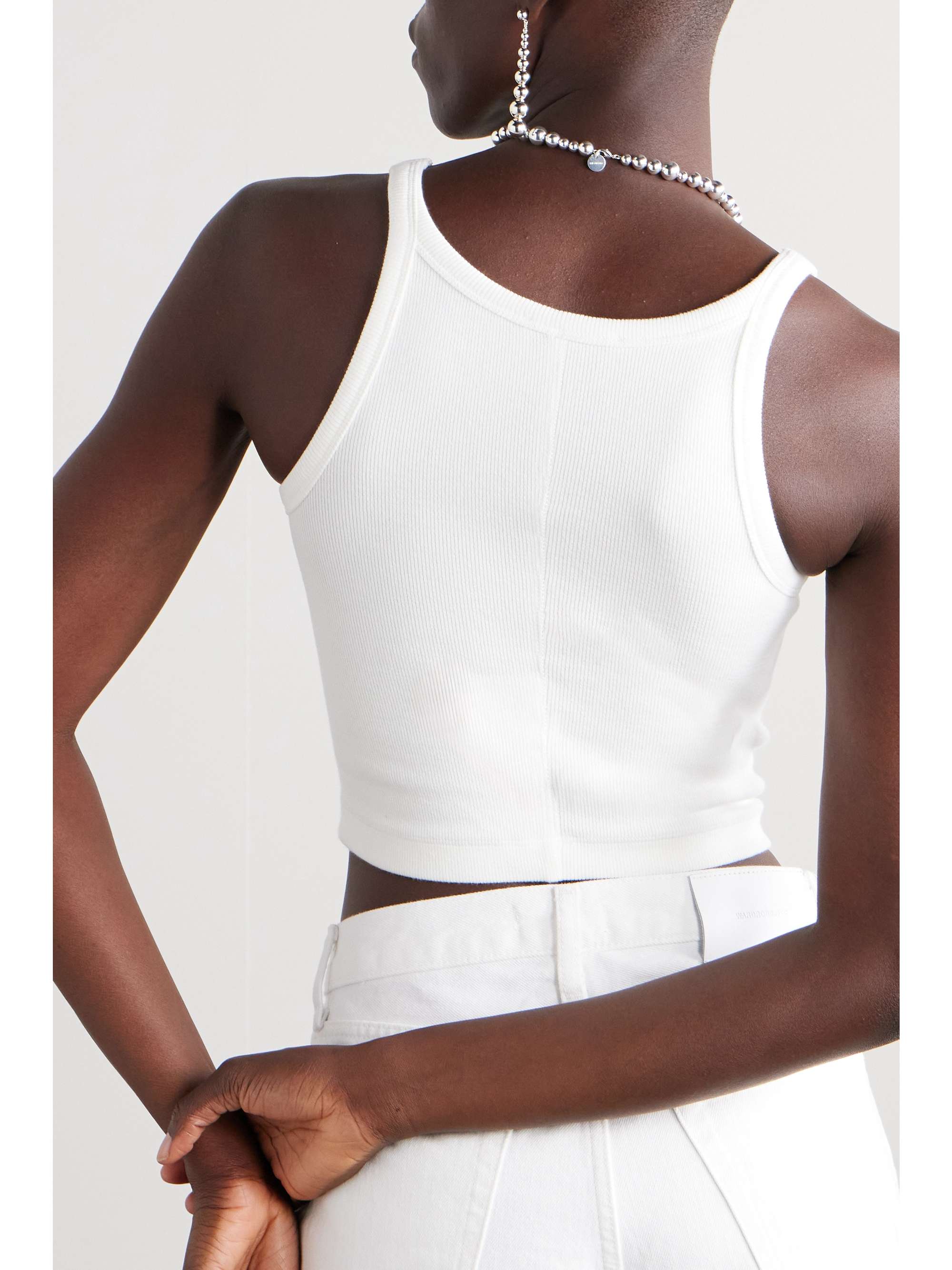 WARDROBE.NYC + Hailey Bieber geripptes Tanktop aus Stretch-Baumwolle