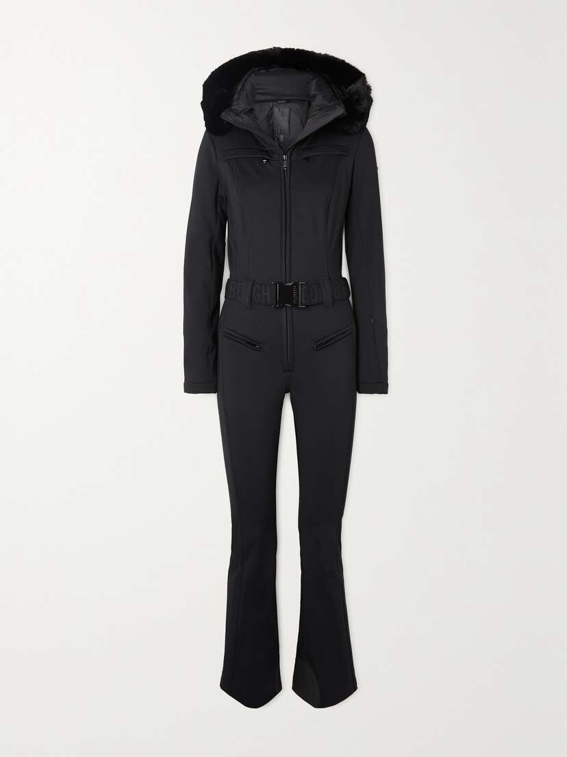 Goldbergh Parry Belted Hooded Faux Fur-trimmed Ski Suit