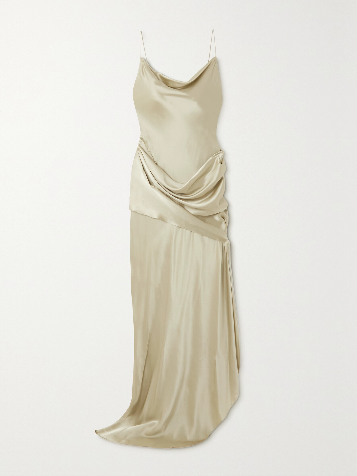 Christopher Esber - Verdant Falls Open-back Draped Silk-satin Maxi Dress - Off-white