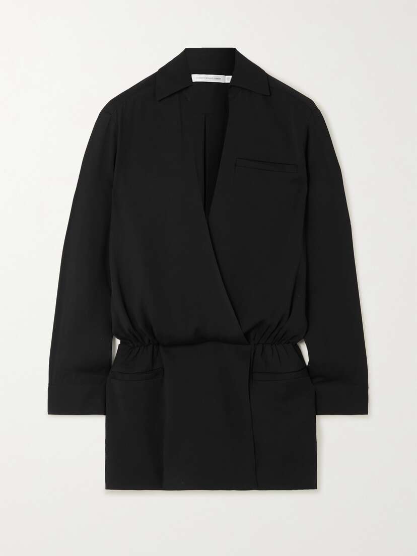 Christopher Esber Aulenti Wrap-effect Woven Mini Shirt Dress - UK 14