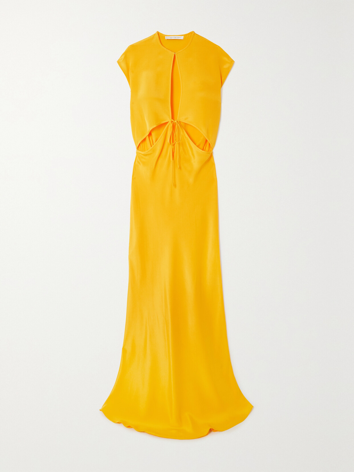 Christopher Esber Triquetra Cutout Silk-satin Maxi Dress - Yellow