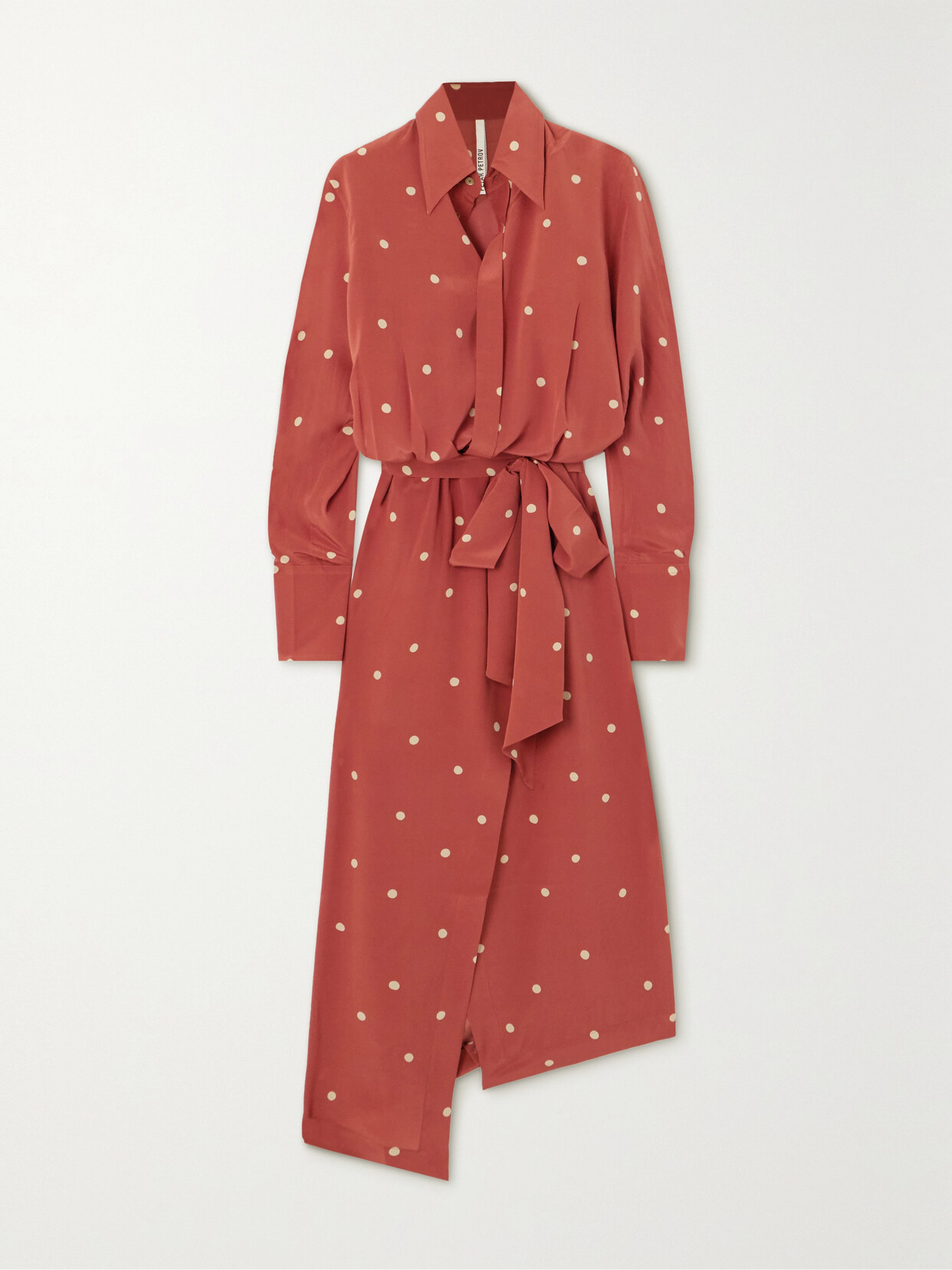 Petar Petrov - Gambling Asymmetric Polka-dot Silk-crepe Midi Dress - Red