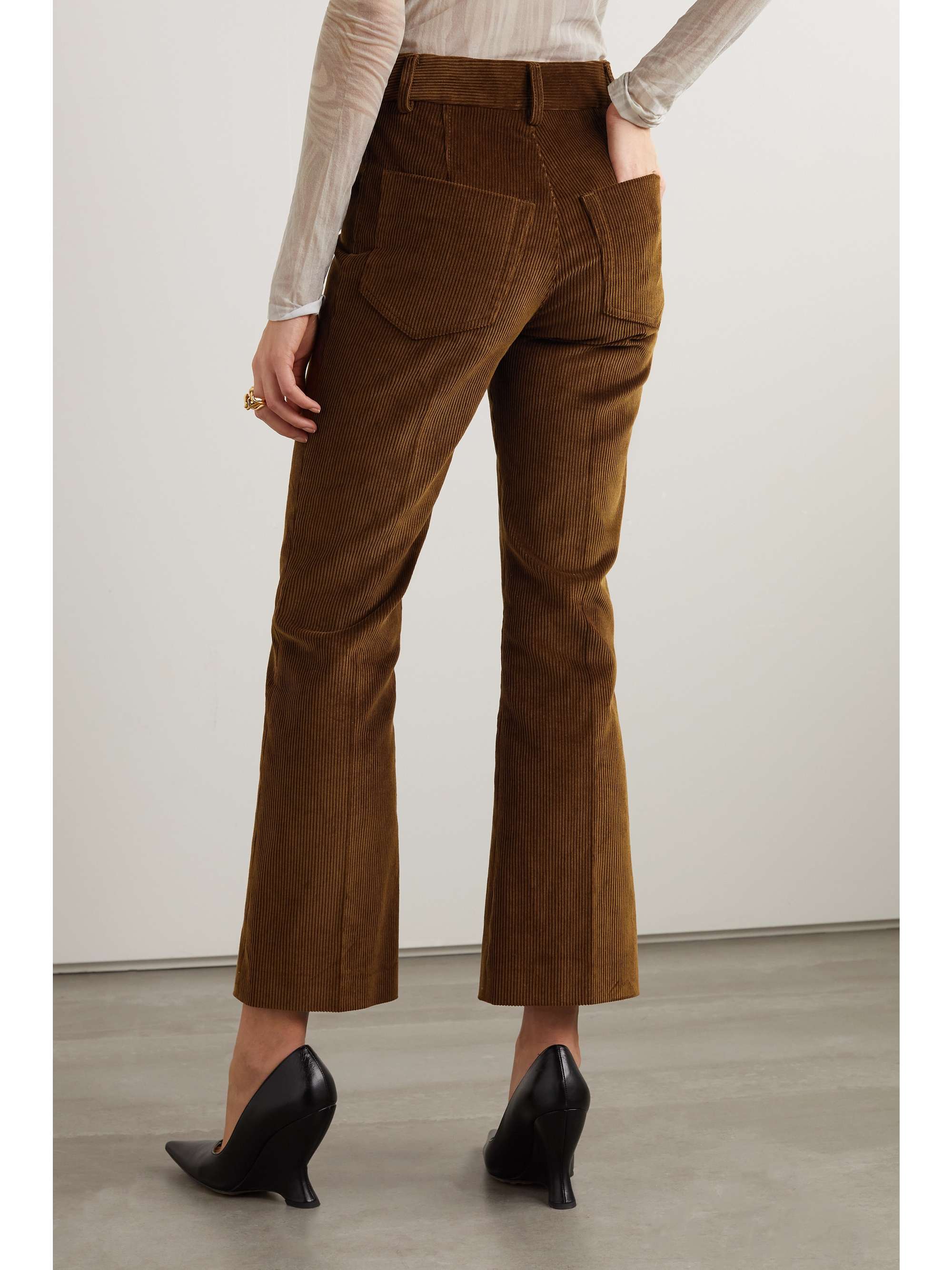 PETAR PETROV Cropped cotton-corduroy slim-leg pants