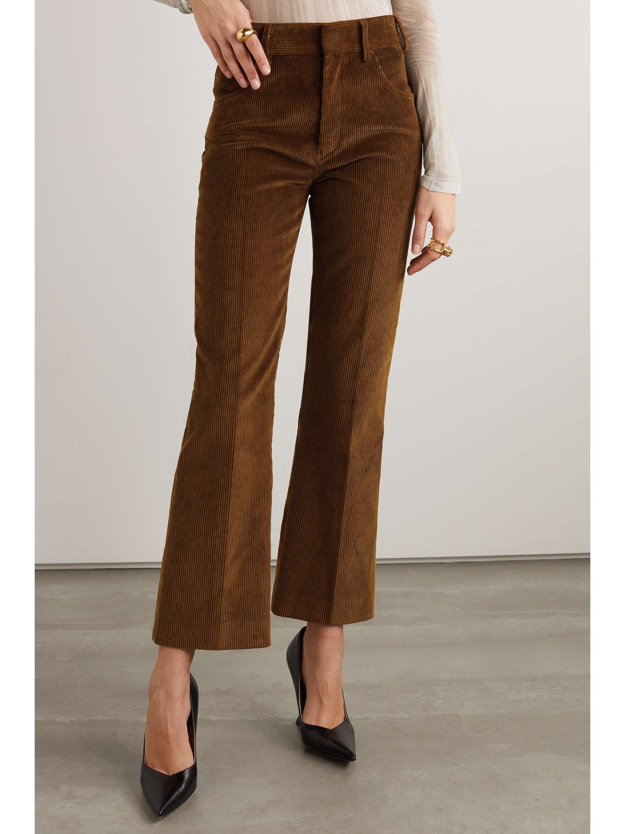 PETAR PETROV Cropped cotton-corduroy slim-leg pants