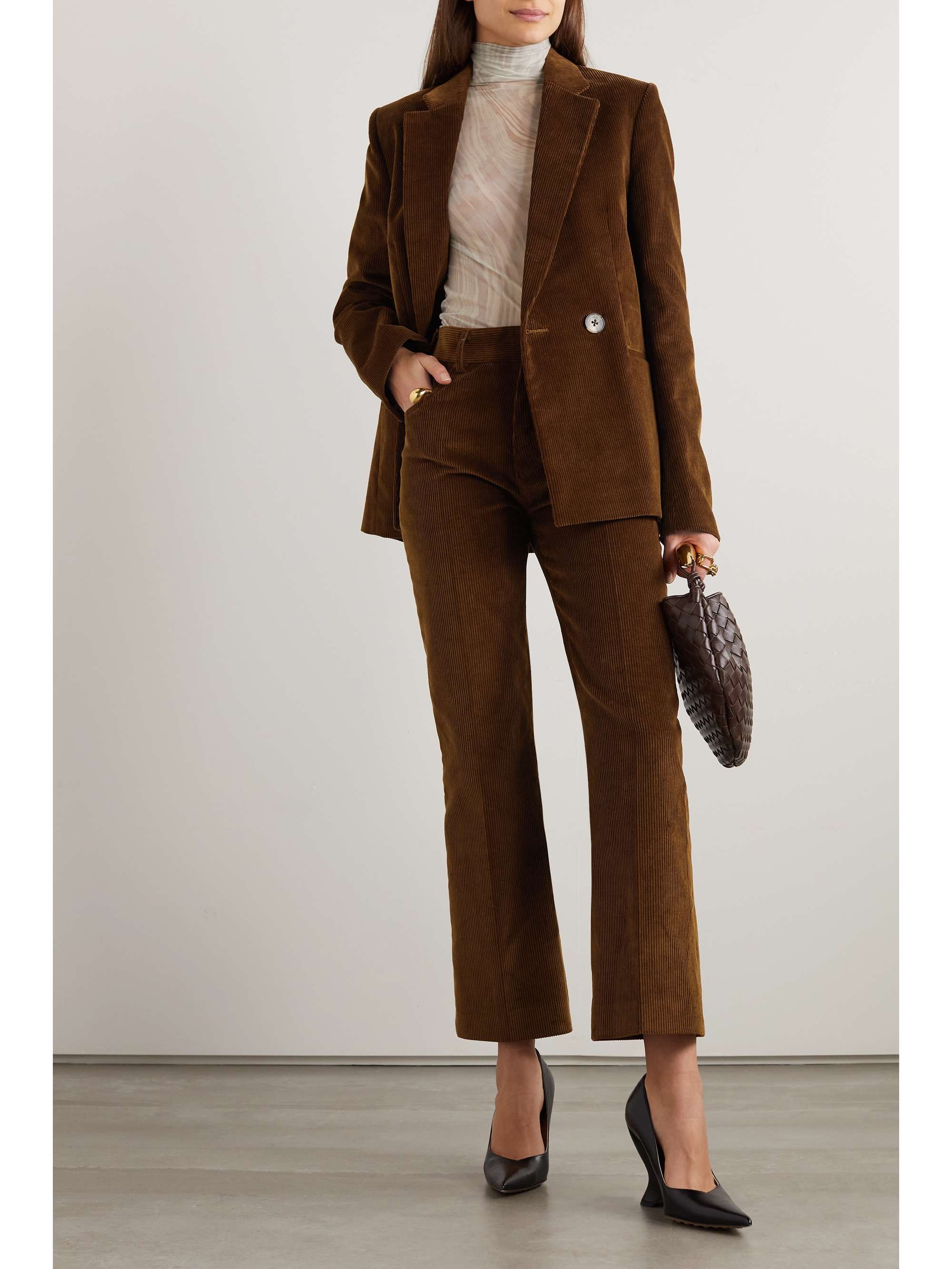 PETAR PETROV Cropped cotton-corduroy slim-leg pants