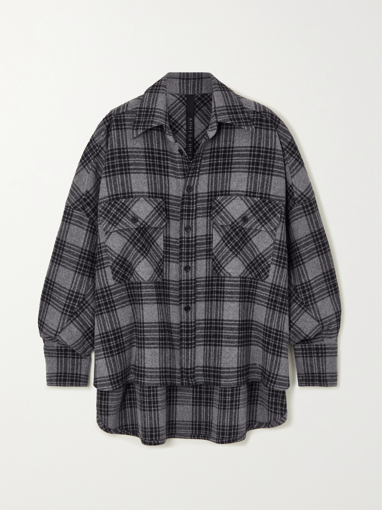 Petar Petrov - Checked Felt Shirt - Gray