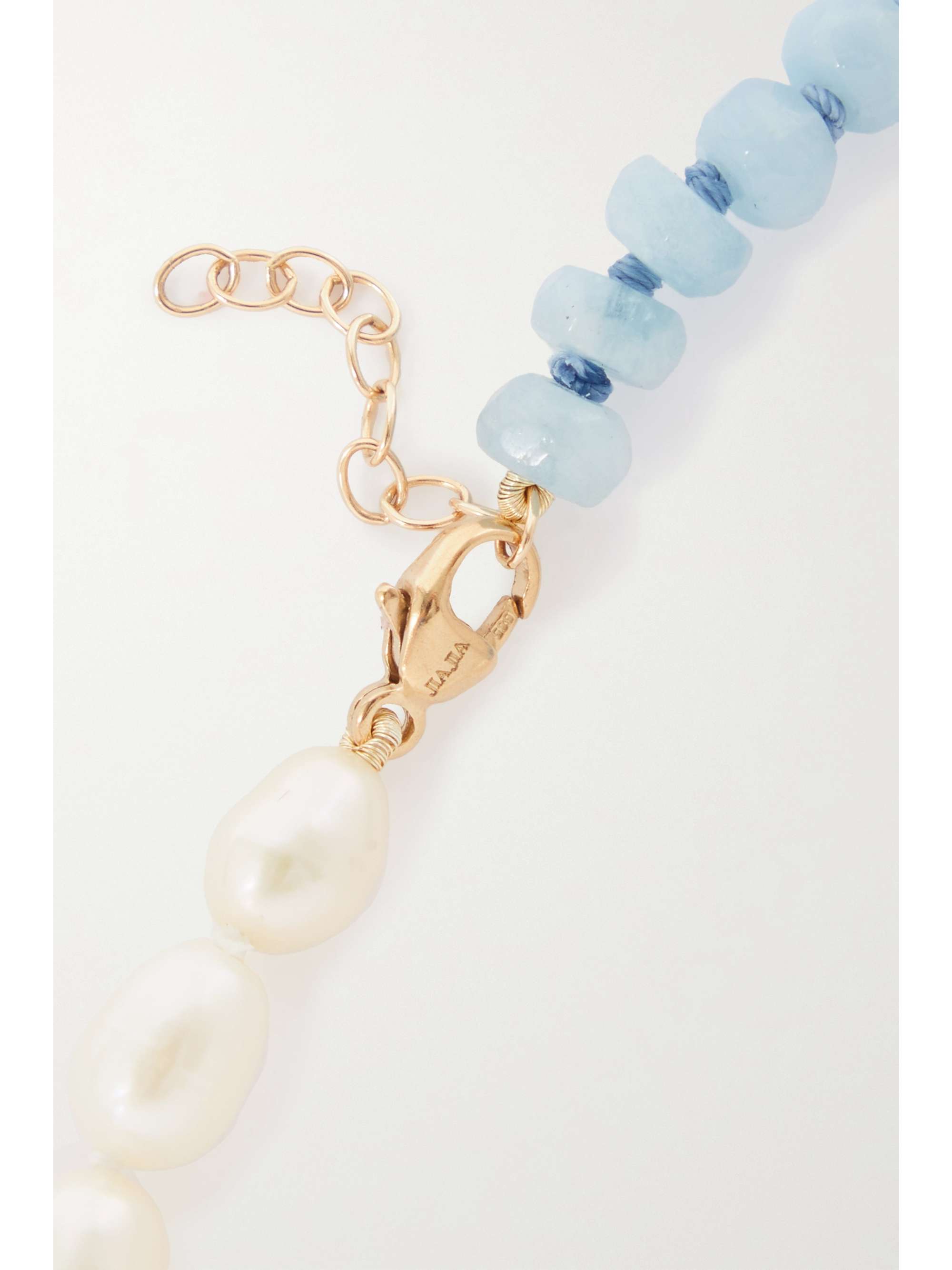 JIA JIA Union 14-karat gold, aquamarine and pearl bracelet